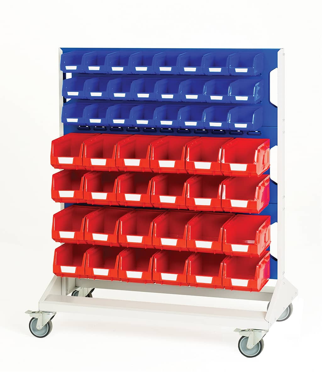 16917226.11.jpg 16917226.11V - Louvre Panel Trolley Double Sided & Bins - Image 1